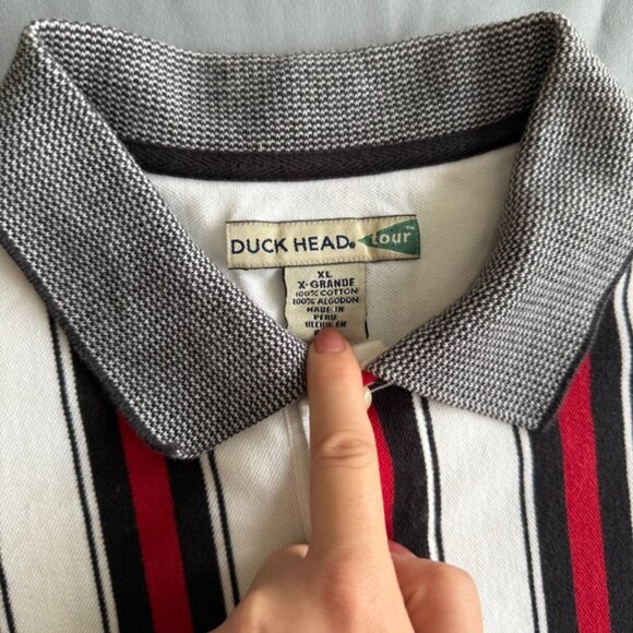 Share Vintage Duck Head Tour XL Golf Polo Shirt Mens Striped Short Sleeve VTG - Picture 4 of 7